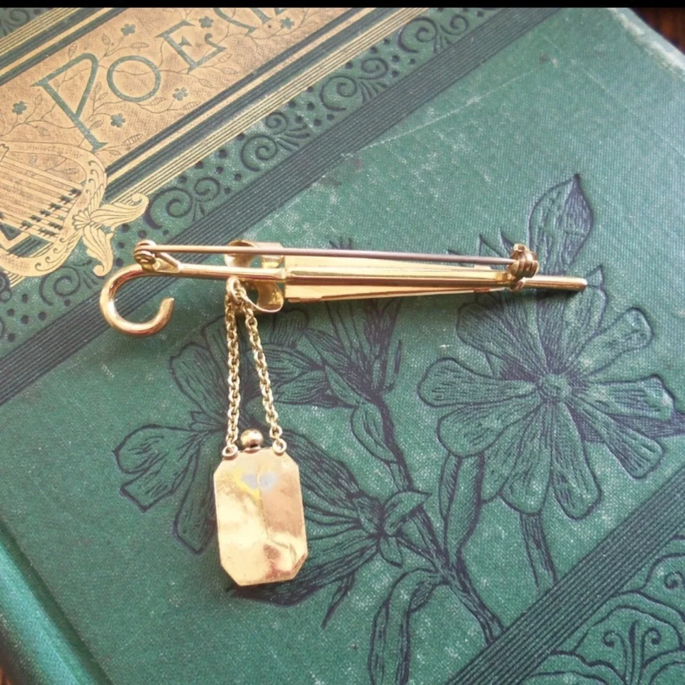 Vintage MOP Umbrella & Dangling Purse